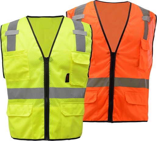 GSS Safety Premium Class 2 Multi-Purpose Mesh Zipper 6 Pockets Vest 1505/1506