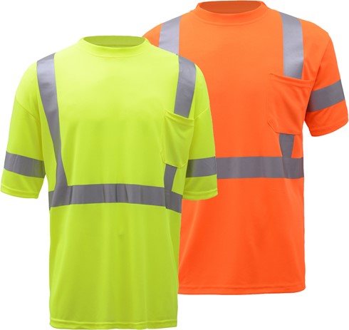 GSS Safety Class 3 Moisture Wicking Short Sleeve Safety T-Shirt with Chest Pocket 5007/5008