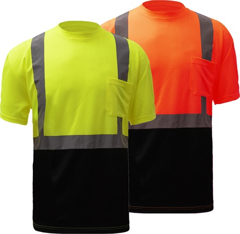 Class 2 Safety T-shirt with black bottom | GSS Safety