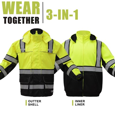 [Wear Together] Class 3 Rain Jacket & Sweatshirt| GSS Safety