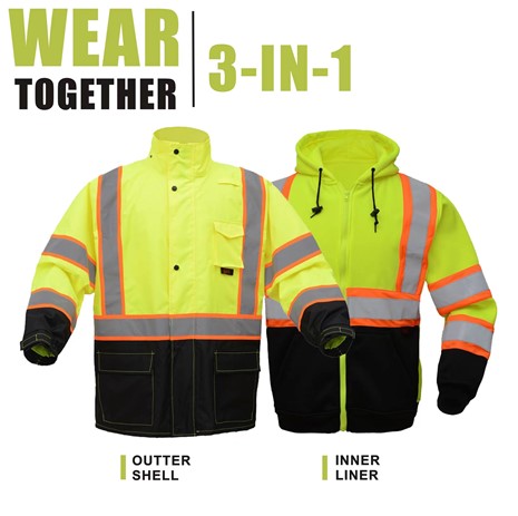 [Wear Together] Class 3 Two Tone Rain Jacket & Sweatshirt | GSS Safety