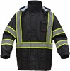 GSS Safety Class 3 Premium Two Tone Hooded Rain Coat Black Bottom 6005/6007 View 4